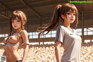 A woman in a white shirt and red shorts posing in front of a fence.